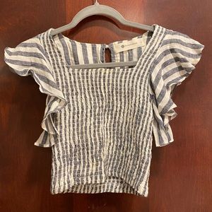 Ruffle striped crop top
